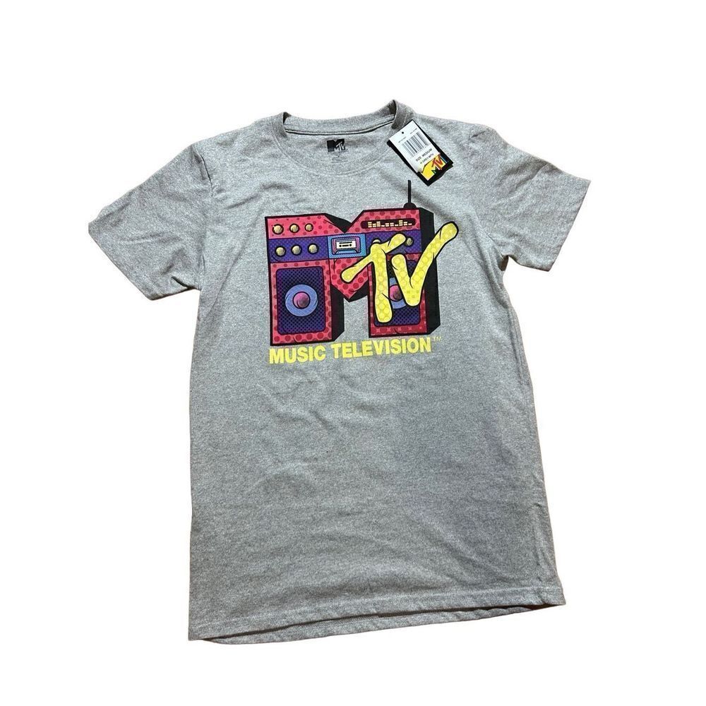 MTV women’s gray graphic tee shirt sz M NWT‎